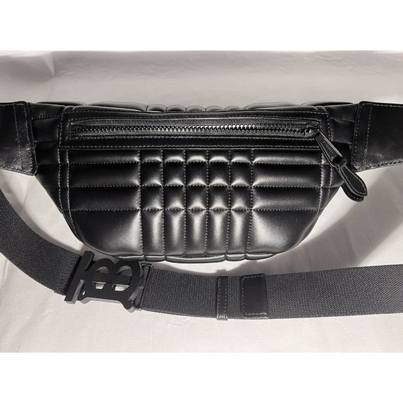 BURBERRY Black Sonny Leather TB Quilted Belt Bum Bag Crossbody Unisex RSP $1,350 - Picture 12 of 16